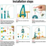 WYSWYG Cot Mobile for Babies Musical with Lights, Baby Mobile for Cot with 360°Rotating Rattles and Music Box, Musical Mobile for Baby Cot Gift for 0 3 6 12 Months,Blue - Image 7