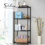 Simple Deluxe 4-Shelf Shelving Unit, Metal storage wire shelf rack with wheels, Height adjustable Storage Organiser For Kitchen, Bathroom,Office or Other Home Spaces,45W x 30Dx 110Hcm,Black - Image 6