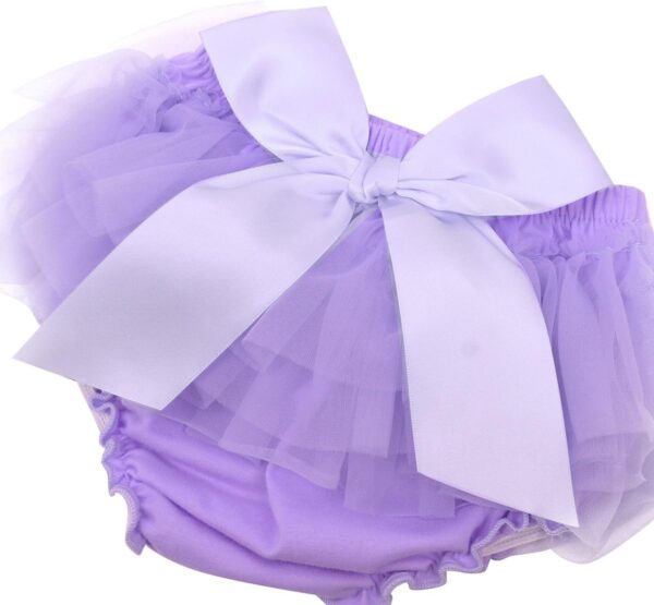 Choomomo Baby Girl Bowknot Tulle Ruffles Bloomers Shorts Diaper Cover with Flower Headband Set Birthday Outfit - Image 5