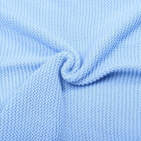 HDLOVE 100x80cm Personalised Baby Blankets, Cotton Knitted Blanket Personalized Embroidered Name Baby Boy Baby Girl Soft Blanket Baby Shower Breathable Stroller Blanket(GRAY,Embroidery name) - Image 6