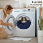 Millsilo 22 inch Floor Pillow, Large Floor Cushions, Square Floor Cushion Seating for Adults Kids, 4 Inch Thick Tufted Meditation Cushion for Yoga Living Room Tatami Floor, 22x22x4 Inch,Navy Blue - Image 6