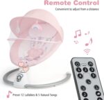 GYMAX Electric Baby Bouncer, Baby Swing Chair with 5 Swing Speed, Remote Control and Timing Function, Portable Newborn Rocking Chair (Pink) - Image 6