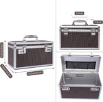 HEWEI WORKS Locking Box with Portable Storage Case, Childproof Medicine Organizer with Combination Lock, Lockbox for Money, Documents & Meds Secure Cash, Jewelry, ID Documents (Coffee/Large) - Image 2