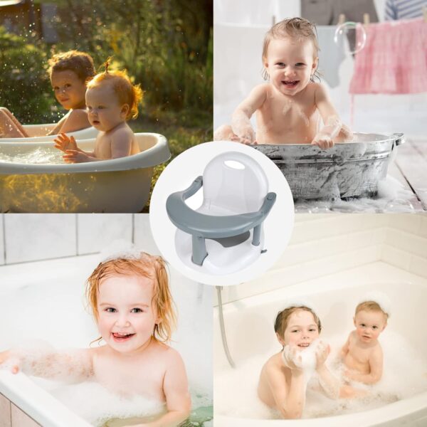 Bath Seats for Babies Sitting Up, Baby Bath Seat Foldable Non-Slip Children's Bath Chair PP Sit-Up Baby BathingChair for 6-18 Months Babies - Image 5