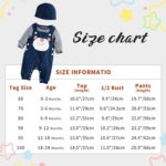 Infant Baby Boys Clothing Sets Newborn Baby Cotton Romper Outfits Suit Toddler Kids Pyjamas 3pcs Long Sleeves T-Shirt + Star Pattern Dungarees+ Hat 0-24 Months - Image 5