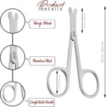 Spire 9CM Premium Baby Nail Scissors Nose Hair Scissors, Safety Blades with Rounded Tip for Trimming Small Details Facial Hair, Ear Hair, Eyebrow - Image 2