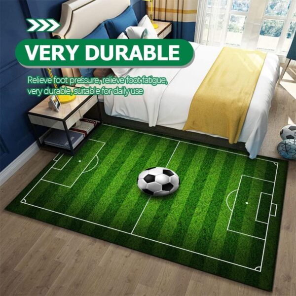 Yardwe Football Field Carpet Soccer Field Kids Play Area Rug Play Mat for Boys Girls Sports Theme Room Home Decor - Image 5