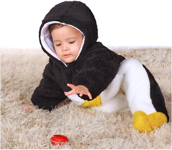 Gaorui Newborn Unisex Baby Plush Hooded Romper Animal Costume Winter Jumpsuit All In One Snowsuit Cartoon Onesie Thicken Outfits Suit - Image 3