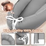 Baby Lounger - Baby Lounger for Newborn, 0-24 Months Baby Nest Breathable & Soft Portable Infant Lounger, Co Sleeper for Baby in Bed Floor Seat, Baby Essentials Gifts for Home and Travel- Little Grey - Image 4