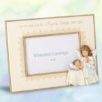 Grace4Joy Baby Picture Frames - Baptism Photo Frame for Baby Girls or Boys, Hand Painted Guardian Angel Photo Frame Catholic Gifts for Newborn Baby Shower, Christening, Birthday - Image 4