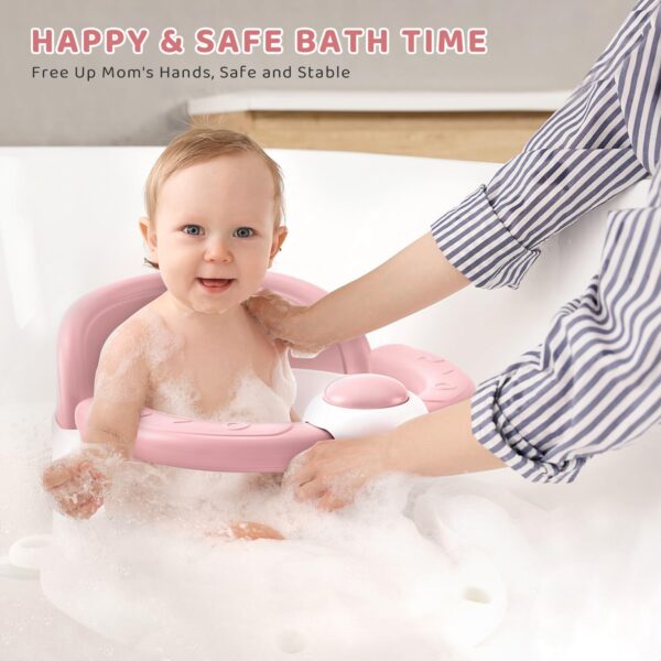 Baby Bath Seat, Infant/Toddler Sit Up Bathtub Seat for Baby 6-12-24 Months, Baby Bath Essentials Chair, Great Baby Shower Gifts for Newborn and New Mothers - Image 2