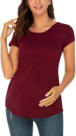 Love2Mi Maternity Top Short Sleeve Pregnancy T-Shirt Summer Tunic