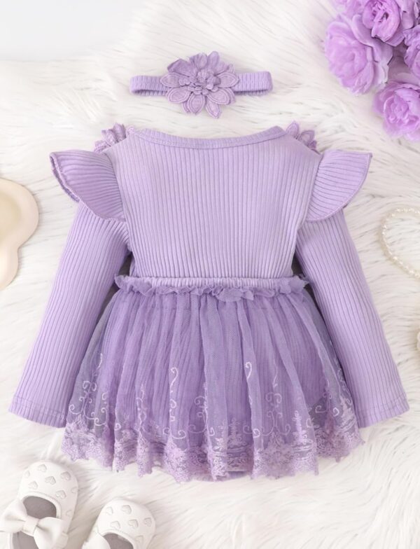 SEAUR A Line Dresses Infant Romper Dress Cotton Baby Girl Summer Dress Long Sleeve Party Dress Baby Girl Cute Dress - Image 2