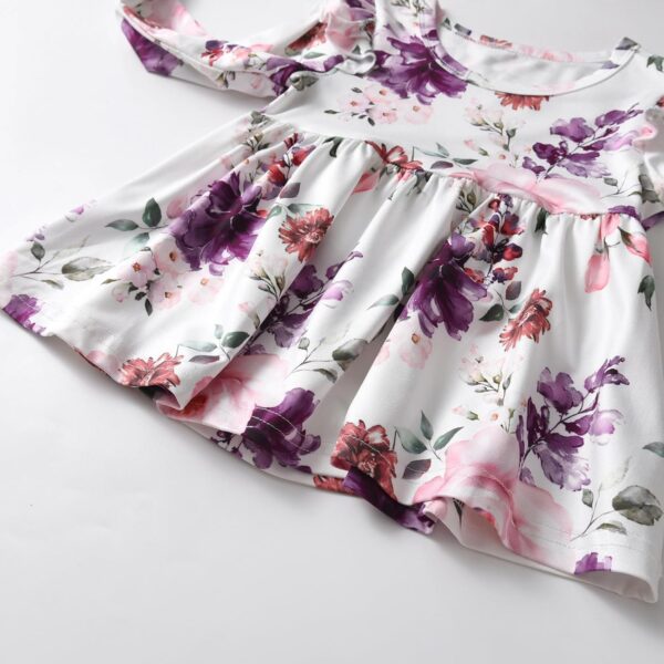 Tearfuty Toddler Baby Girls Floral Print Long Sleeve Top Pants 2Pcs Outfits Black - Image 4