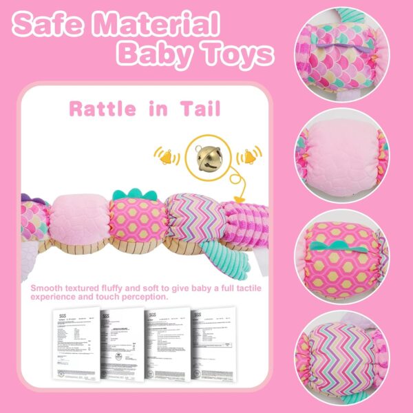 Baby Toys Musical Soft Toy: Crocodile Stuffed Animal Plush Toys with Rattles, Crinkle & Ruler Cuddly Newborn Sensory Toys Tummy Time Toys for Babies Girl Boy 0 3 6 9 12 Months Shower Gift - Image 5