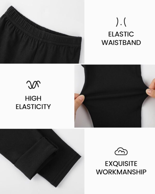 JOCMIC 5 Pack Girls Leggings Full Length Kids Toddler School Trousers Pants 5-14 Years - Image 4