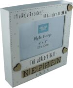 Photo Frame The Worlds Best Nephew Tile Art Nursery Home Decor Wood Cream 6x4" - Image 2