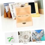 VOSAREA 1pc Pirate Treasure Chest Wooden Box Crate Toys Storage Organizer Storage Organizer for Toy Containers with Lids Chains Alphabet Toys 6x6 Storage Boxes with Lids Arch Kit Bins - Image 7