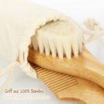 com-four® Baby brush and baby comb from 0 months for newborns and toddlers - Baby hair brush made of bamboo with soft sheep's wool (Comb + hairbrush - sheep) - Image 6