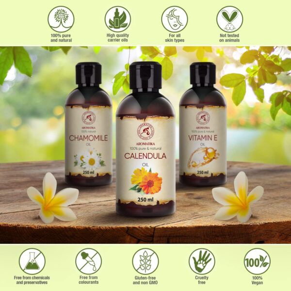 Calendula Oil 250ml - 100% Pure & Natural Calendula Oils - Marigold Oil - Benefits for Skin - Hair - Face - Body - Image 9