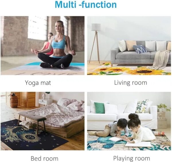 Football Rugs Boys Bedroom Living Room Rug Large 3D Graffiti Football Pattern Rug Blue Green Football Carpet Kids Teens Gaming Mat Washable Nursery Rug Runner Doormat (Navy blue,100x150cm) - Image 6