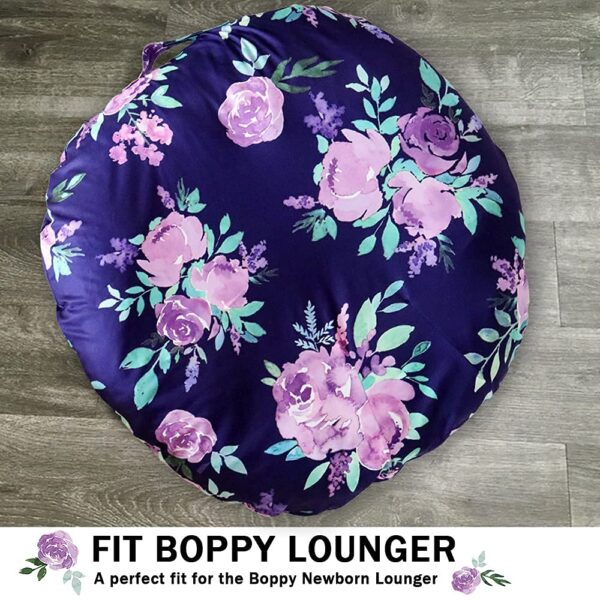 Dinosaur Lounger Cover, Lounger Cover Blue, Lounger Cover Boy, Breathable & Reusable Lounger Removable Slipcover for Newborn, Snugly Fit Baby Infant Lounger (Purple Flower) - Image 4