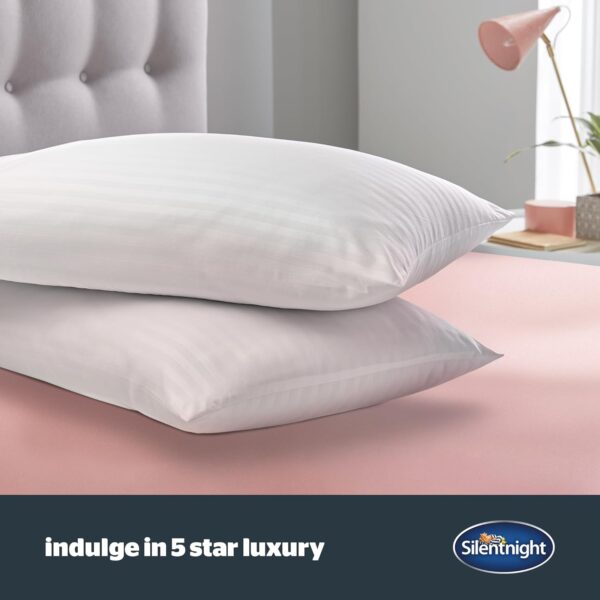 Silentnight Hotel Collection Pillows 2 Pack - Luxury Hotel Quality Pillows Soft Medium Support for Back and Side Sleepers Comfy Supportive - Hypoallergenic and Machine Washable - Pack of 2 - Image 2