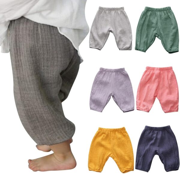 Toddler Baby Boy Girl Cotton Linen Joggers Pants Elastic Basic Long Pants Harem Bloomers Infant Summer Clothes Casual Joggers - Image 6