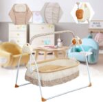 SZSXYBZ Baby Cradle, Electric Baby Cradle Cot Automatic Swing, Electric Baby Cradle Bluetooth Rocking Chair with Music Safe Rocker for Babies Between 0 and 24 Months(A) - Image 2