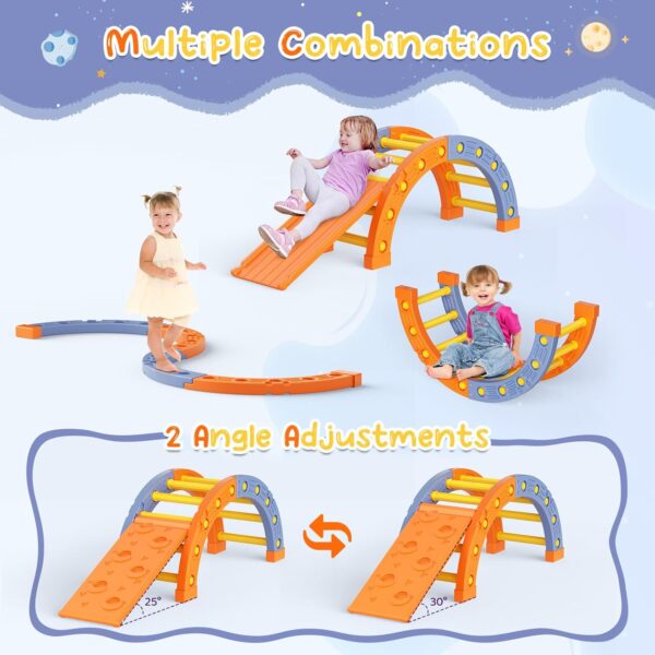 Brolteja Toddler Climbing Frame, Children's Plastic Tripod Climbing Ladder, Indoor Montessori Game Climbing Set (Tripod & Arch & slide) - Image 7