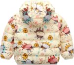 Toddler Girls Puffer Jacket Hooded Winter Bear Print Coat Baby Jacket Ear Cartoon Outerwear Coat&jacket Birthday Gifts for Kids