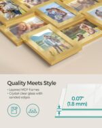 SONGMICS Collage Picture Frames, 12 Frames for 4x6 Photos, Collage Photo Frames for Wall, Multi Frames, Wall Decor, Pale Gold RPF026A01 - Image 3