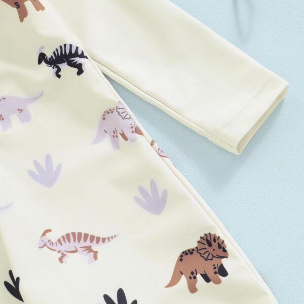 Beauace Baby Boy Swimsuit Long Sleeve Zipper Animal Print Romper Toddler Bathing Suit Toddler Girls Swimwear Outfit with Sun Hat - Image 5