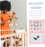 Vaguelly Newborn Milestone Photo Frame Handprint and Footprint Keepsake Picture Holder Double Fold Growth Display for Days Full Moon and First Year Memories - Image 9