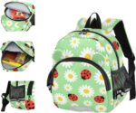 ISAOA Toddler Backpack with reins, Kids Anti-Lost Rucksack with Safety Harness,Daisies and Ladybugs Backpack for Boys and Girls Baby Preschool Mini Bag with Leash,S