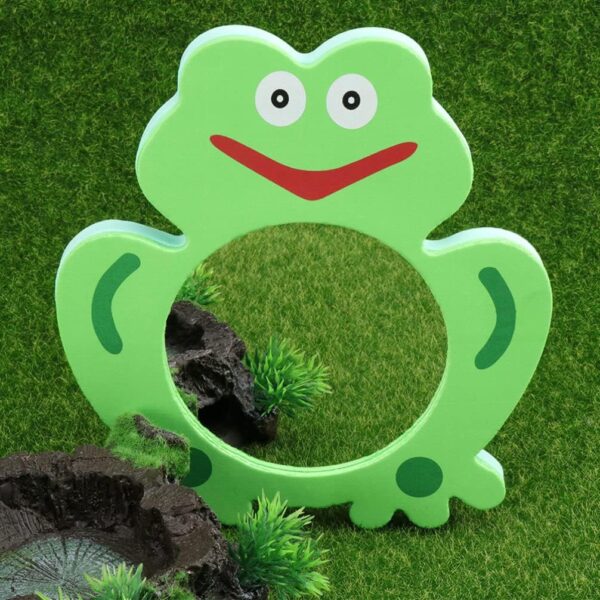 Kids Toys Toys Cartoon Bath Mirror Toy, EVA Bathing Plaything Frog- shape Bath Toy Lovely Bath Toy Mirror Children Frog Shower Playthings 2Pcs Travel Toddler Toys Baby Bath Tub - Image 3