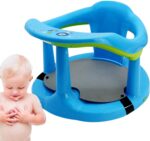 Toddler Shower Seat, Baby Shower Chair, Heat Resistant Bath Support Seat, Non-Slip Anti-Rollover Skin Friendly for 6-18 Month Boy Girl, 32 x 32 x 21 cm