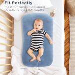 Muslin Baby Lounger Cover 4 Pcs, Soft Cotton Slipcover for Infant Padded Lounger Comfortable Lounger Pillow Case Newborn Floor Seat Cover for Babies Boys Girls (White/Gray/Blue/Ginger) - Image 2