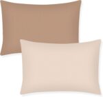 Winmany Toddler Cotton Muslin Pillowcases Baby Girl Boy Pillow Case Travel Cushion Pillow Covers with Envelope Design Cot Bed Accessories Fit for 13"x18" 14" x 19" 12"x16" Pillow (Brown+Khaki)
