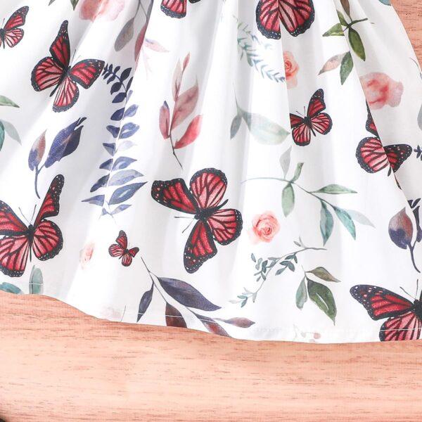 Similotey Baby Girl Dress Butterfly Print Sleeveless Dress and Coat 2Pcs Toddler Baby Girl Outfit Set - Image 6