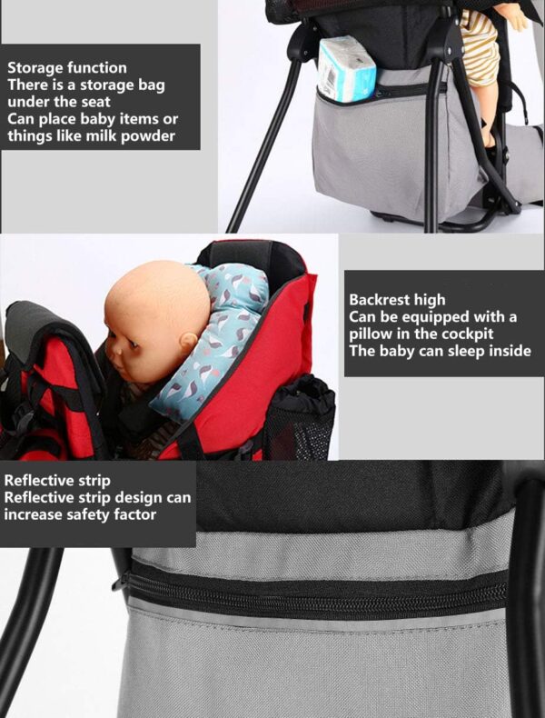 ZSPXZZ Premium Cross Country Baby Carrier, Baby Toddler Backpack Cross country Carrier w/Stand Child Kid Sunshade Visor,Upgraded foot straps,Holds up to 50 Pound Ideal,B - Image 7