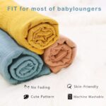 Muslin Baby Lounger Cover 4 Pcs, Soft Cotton Slipcover for Infant Padded Lounger Comfortable Lounger Pillow Case Newborn Floor Seat Cover for Babies Boys Girls (White/Gray/Blue/Ginger) - Image 5