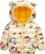 Toddler Girls Puffer Jacket Hooded Winter Bear Print Coat Baby Jacket Ear Cartoon Outerwear Coat&jacket Birthday Gifts for Kids - Image 2