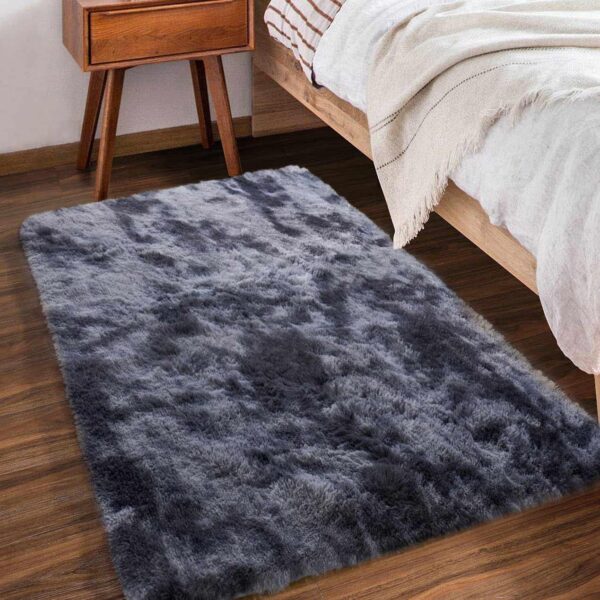 GISIONLARI Rugs Living Room Fluffy Area Rug Shaggy for Bedroom Soft Modern Luxury Fur Carpet for Kids Room Nursery Indoor Plush Furry Rug Comfy Home Decor Floor Mat (Black grey, 170 x 120 cm) - Image 5