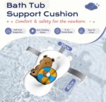 COOSEYA Baby Bath Tub Foldable, Baby Bathtub Collapsible Essentials for Newborn with Soft Cushion (0-18Months), Baby Shower for Infant to Toddler Gift Portable Space-Saving Travel, Navy Blue - Image 6