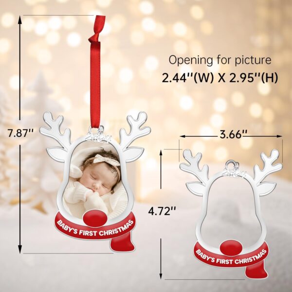 Babys First Christmas Ornament 2024 Girl - Baby First Christmas Ornament 2024 - Baby First Christmas Picture Frame Ornament, Personalized Baby Ornaments for Christmas Tree, Newborn Girl Boy Gift - Image 5