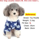 Zunea Small Dog Pyjamas Jumpsuit Puppy Hoodie Coat Clothes for Dogs Girl Boy Winter Warm Pajamas Outfits Overall Jumper Soft Pet Apparel Blue XXL (Pls Check the Size of Chest and Back Before Order) - Image 3