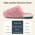 Snug Leaves Women's Scuff Slippers Furry Cute Curly Faux Wool Slip-on Indoor Memory Foam House Shoes - Image 4