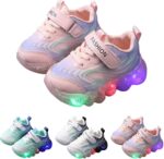Light Up Fashion Sneaker for Toddler Boys Kids Led Breathable Cozy Lace-Up Sport Shoes Outdoor Running First Walking Toddler Girls Sneakers Black Shoes Boys Youth - Image 3
