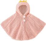 TINAYAUE Hooded Cloak Cloaks Warm Knitted Poncho Toddlers Lamb Wool Cape Poncho Coat Hoodies Winter Halloween Cape Snowsuit Outwear Hooded Wool Blend Capes for Boys Girls Baby